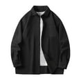 thumbnail image 1 of Men's Jackets Big and Tall 4X Fashion Versatile Leisure Solid Color Pocket Button Long Sleeves Loose Coat, 1 of 7