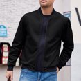 thumbnail image 1 of Men's Jackets-Bomber Jacket Fall Warm Windbreaker Full Zip Casual Coats Black L, 1 of 7