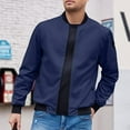 thumbnail image 1 of Men's Jackets-Bomber Jacket Fall Warm Windbreaker Full Zip Casual Coats Blue M, 1 of 7