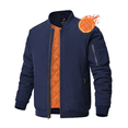 thumbnail image 1 of Zehisen Men's Jackets-Bomber Jacket Fall Winter Warm Windbreaker Full Zip Casual Windproof Outdoor Coats Navy M, 1 of 9