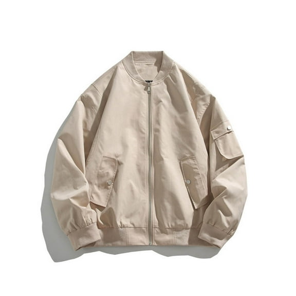 Men's Jackets Clearance Zipper Up 2XL Solid Color Leisure Pocket Zipper Work Clothes Long Sleeves Loose Coat