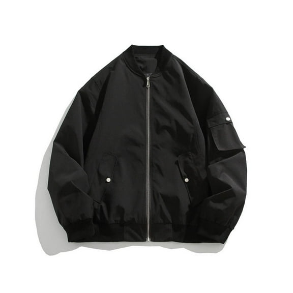 Men's Jackets Clearance Zipper Up 2XL Solid Color Leisure Pocket Zipper Work Clothes Long Sleeves Loose Coat