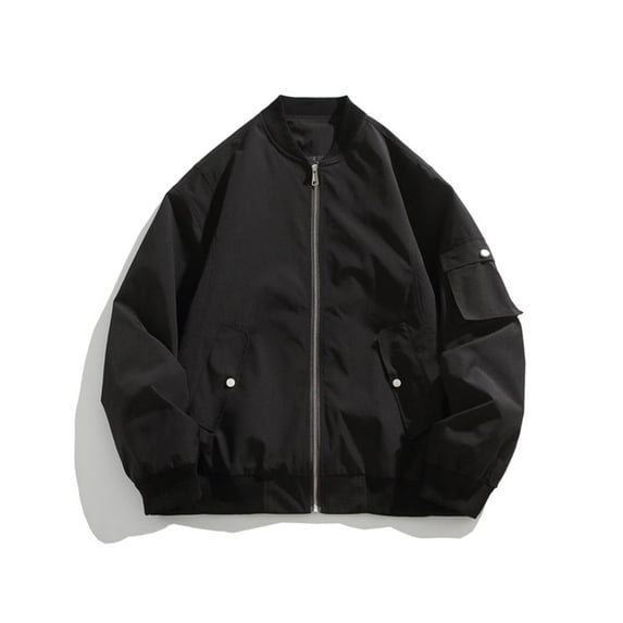 Men's Jackets Clearance Zipper Up 2XL Solid Color Leisure Pocket Zipper Work Clothes Long Sleeves Loose Coat