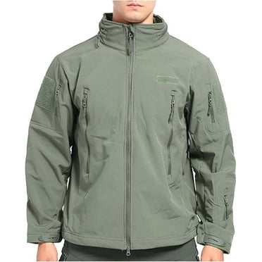 Puztloy Men's Jackets Zip Fleece Rain Shell Ski Waterproof Windbreaker Lightweight Jacket Outdoor Hiking Work Coat(Available in Plus Size)
