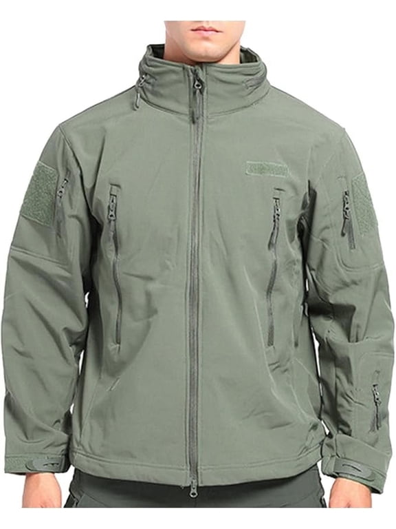 Men's Jackets Zip Fleece Rain Shell Ski Waterproof Windbreaker Lightweight Jacket Outdoor Hiking Work Coat(Available in Plus Size)