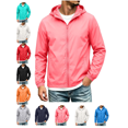thumbnail image 1 of Men's Jackets Hooded Zip Up Casual Lightweight Windbreaker Jacket with Pockets Spring Fall Fashion Clothes, 1 of 9