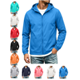 thumbnail image 1 of Men's Jackets Hooded Zip Up Casual Lightweight Windbreaker Jacket with Pockets Spring Fall Fashion Clothes, 1 of 9