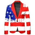 thumbnail image 1 of Men's Jackets Independence Day Lapel Long Sleeve Suits Slim Fit Blazers 4Th Of July Jacket for Men, 1 of 4