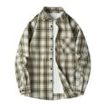 thumbnail image 1 of Men's Jackets Lightweight Plaid Casual Big and Tall 4X Fashion Shirt Loose Youth Long Sleeve Shirt Casual Coat, 1 of 7
