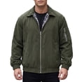 thumbnail image 1 of Men's Jackets Solid Color Lapel Zipper Casual Windbreaker 3 Pockets Jeans Jackets Trucker Coat, 1 of 5
