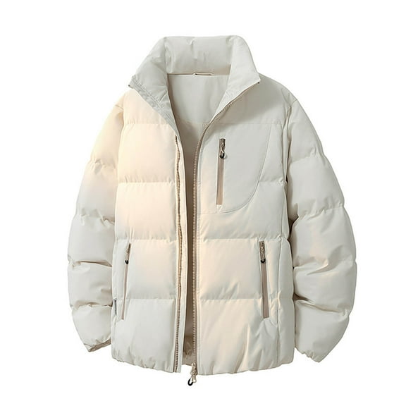 Men's Jackets Thermal Puffer Jacket Fall Winter Fashion Coats Casual Padded Coats for Daily Wear Navy XL