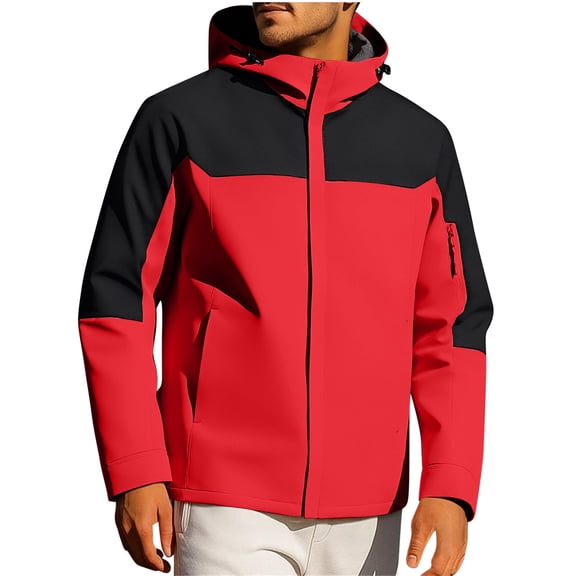 Men's Jackets With Multiple Pockets Zipper Hoodid Sports Coat Thin Outdoor Mountaineering Riding Windproof Work Coat Jackets Hooded