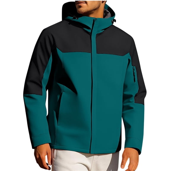 Men's Jackets With Multiple Pockets Zipper Hoodid Sports Coat Thin Outdoor Mountaineering Riding Windproof Work Coat Jackets Hooded