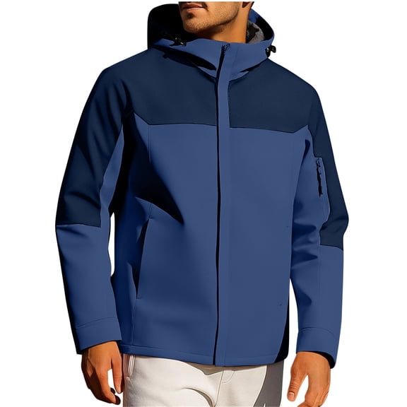 Men's Jackets With Multiple Pockets Zipper Hoodid Sports Coat Thin Outdoor Mountaineering Riding Windproof Work Coat Jackets Hooded