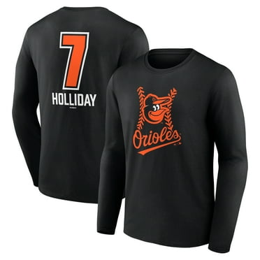 Men's Jackson Holliday Black Baltimore Orioles Fastball Player Name & Number Long Sleeve T-Shirt