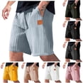 thumbnail image 1 of Men's Jacquard Athletic Shorts 7" Inseam Summer Casual Above Knee Cable Knit Textured Short Pants for Workout Basketball Running, Elastic Waist Drawstring, 1 of 7
