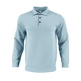thumbnail image 1 of Men's Jacquard Polo Shirts Solid Color Casual Long Sleeve Button Down T-Shirts Golf Polo Shirt Top, 1 of 2