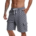 thumbnail image 1 of Men's Jacquard Textured Cargo Shorts 10" Inseam Summer Fashion Short Pants Elastic Waist Drawstring with Pockets 2026 Streetwear, 1 of 7