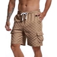 thumbnail image 1 of Men's Jacquard Textured Cargo Shorts 10" Inseam Summer Fashion Short Pants Elastic Waist Drawstring with Pockets 2026 Streetwear, 1 of 8
