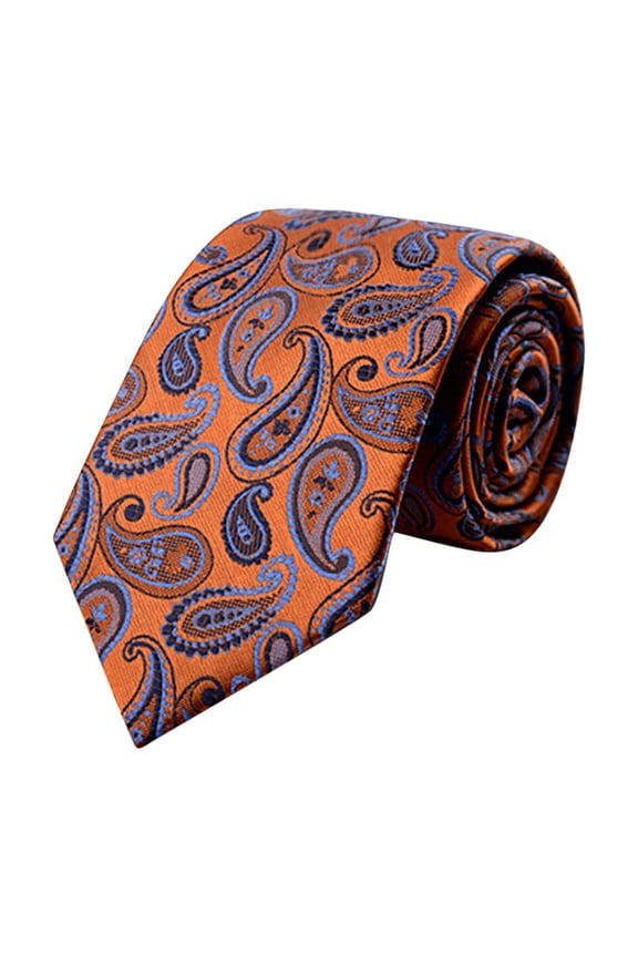 Men's Jacquard Woven Tie, Floral Paisley Pattern Wedding Necktie, Classic 3.15" Width