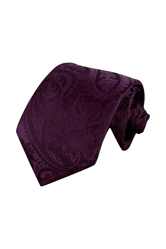 Men's Jacquard Woven Tie, Floral Paisley Pattern Wedding Necktie, Classic 3.15" Width