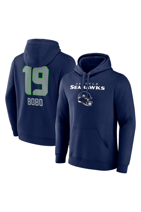 Men's Jake Bobo College Navy Seattle Seahawks Team Wordmark Player Name & Number Pullover Hoodie