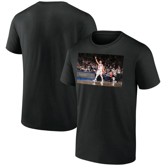 Men's Jalen Brunson Black New York Knicks Game Frames T-Shirt
