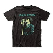 Men's James Brown Singing Slim Fit T-shirt Medium Black