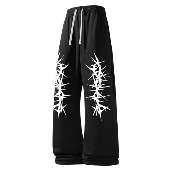 Men's Japanese Dragon Graphic Baggy Gothic Sweatpants Y2k Pants Mens Goth Graphic Pants Streetwear Drawstring Wide Leg Casual Joggers with Pockets for Skate Daily Wear