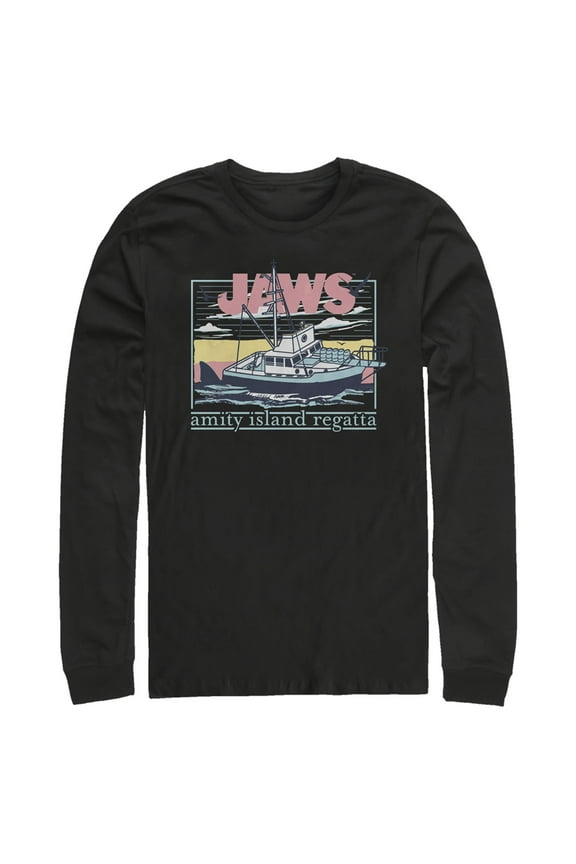 Men's Jaws Amity Island Regatta Boat Long Sleeve Shirt