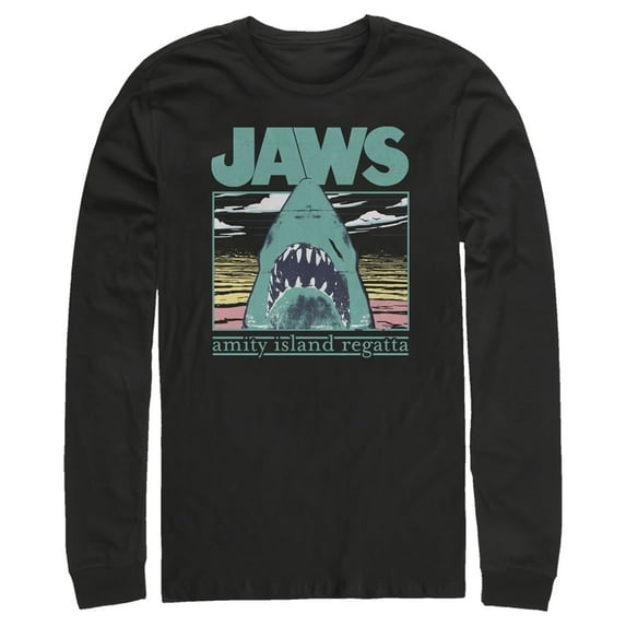 Men's Jaws Amity Island Regatta Shark Long Sleeve Shirt