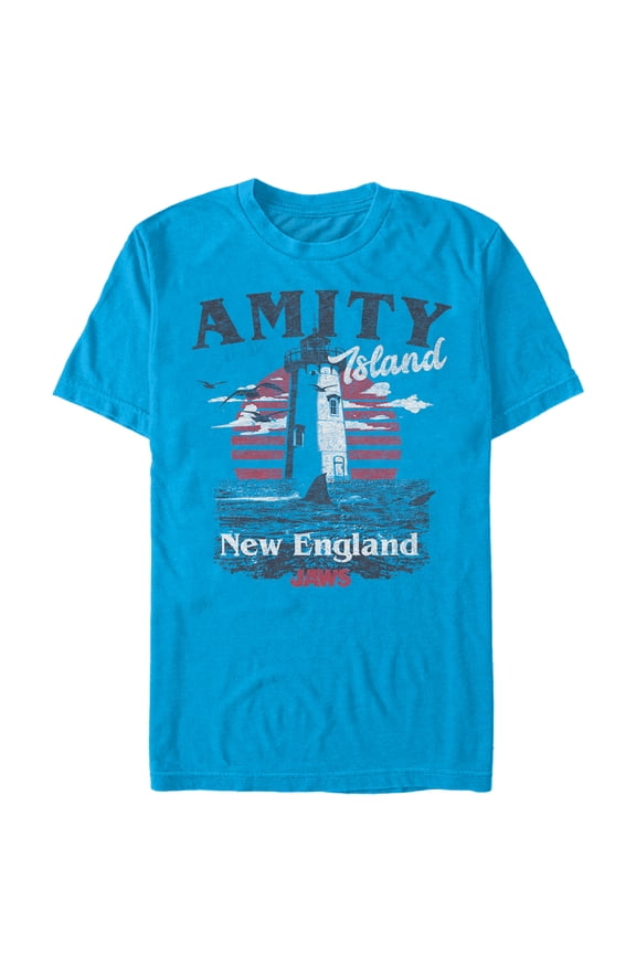 Men's Jaws Amity Island Tourist Lighthouse  Graphic T-Shirt