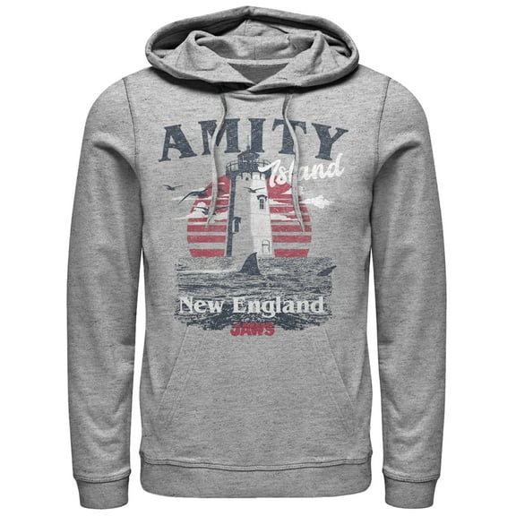 Men's Jaws Amity Island Tourist Lighthouse  Pull Over Hoodie