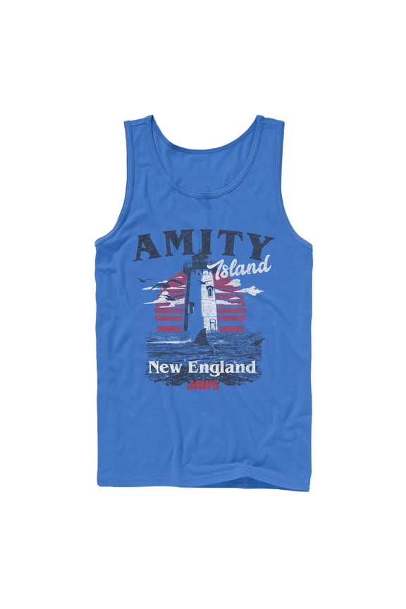 Men's Jaws Amity Island Tourist Lighthouse  Tank Top