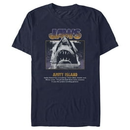 Men s Jaws Shark Teeth Boat Graphic T Shirt Walmart