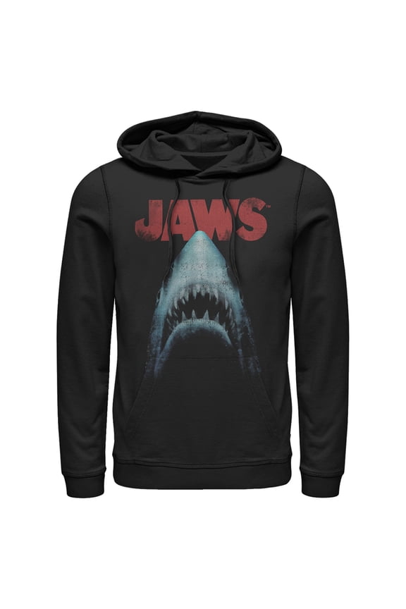 Men's Jaws Classic Poster  Pull Over Hoodie Black Large