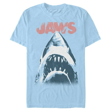 Men's Jaws Distressed Shark Poster  Graphic T-Shirt