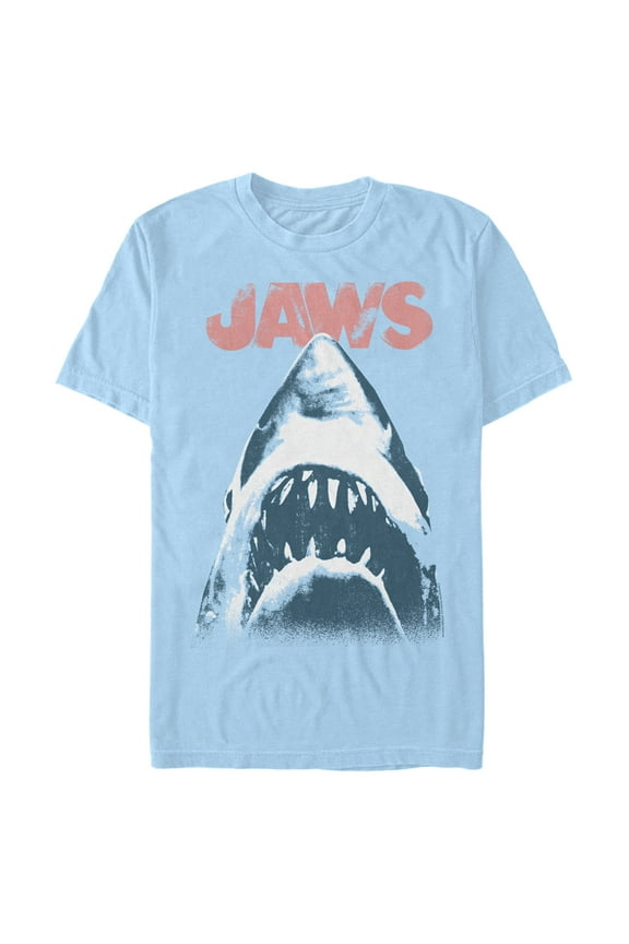 Men's Jaws Distressed Shark Poster  Graphic T-Shirt