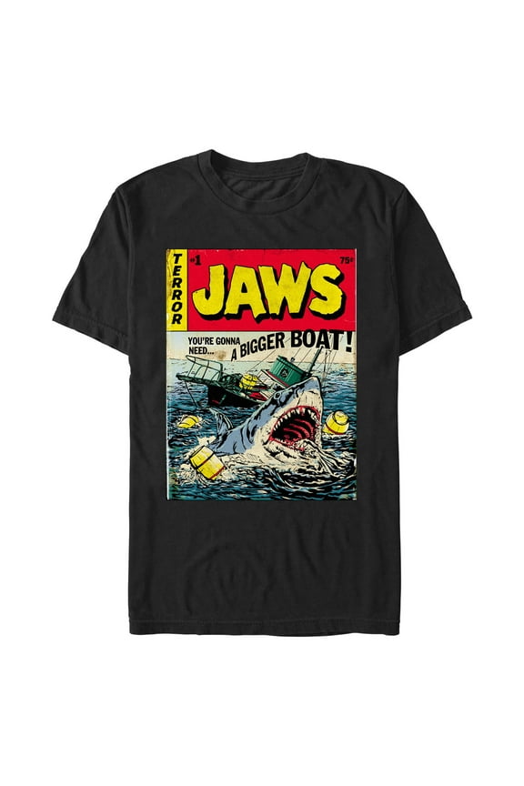 Men's Jaws Retro Comic Book Shark  Graphic T-Shirt