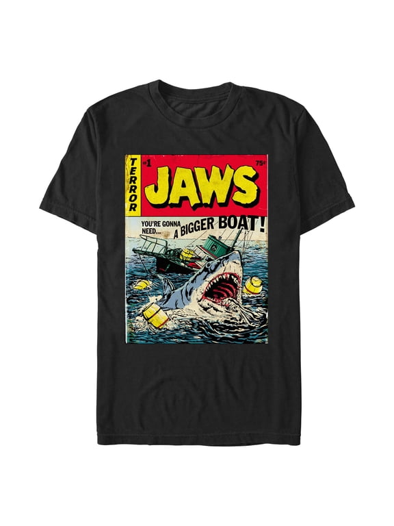 Men's Jaws Retro Comic Book Shark Graphic T-Shirt
