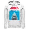 thumbnail image 1 of Men's Jaws Shark Movie Poster  Pull Over Hoodie White Small, 1 of 3