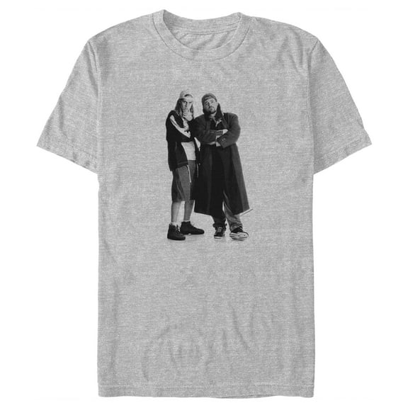 Men's Jay and Silent Bob Black and White Pose  Graphic Tee Athletic Heather 2X Large