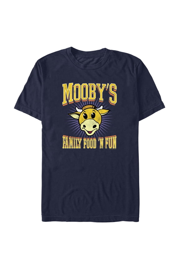 Men's Jay and Silent Bob Mooby's Family Food 'N Fun Graphic Tee Navy Blue 2X Large