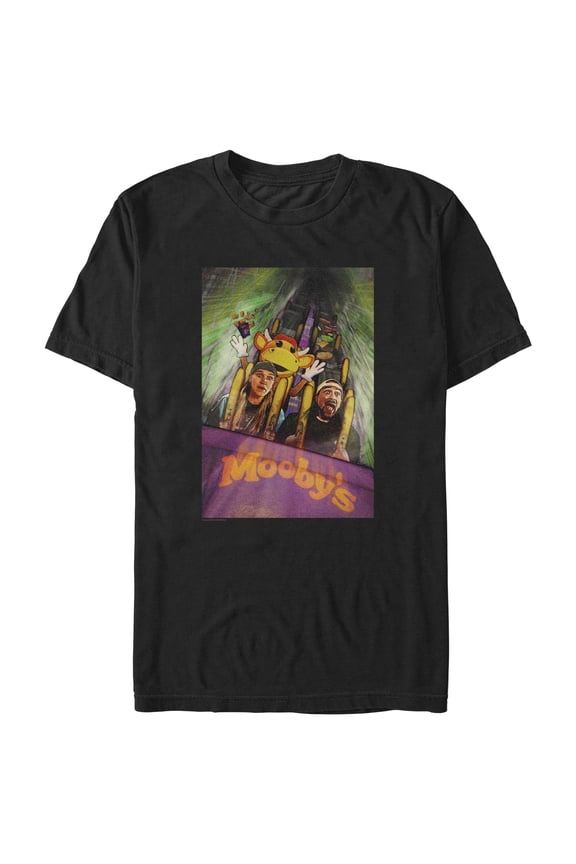 Men's Jay and Silent Bob Mooby's Rollercoaster Graphic Tee Black 2X Large