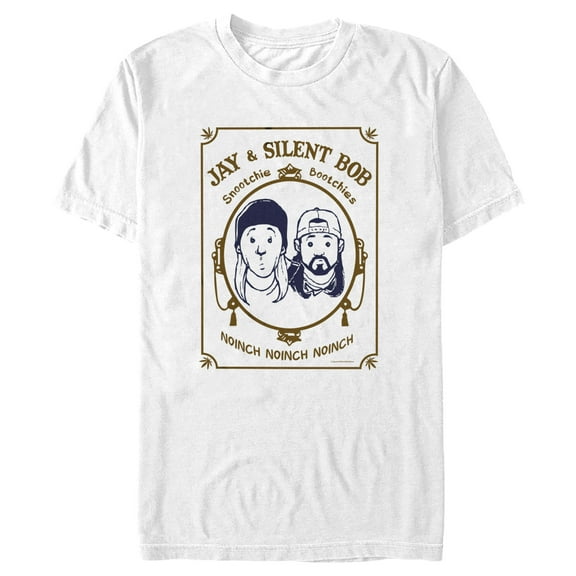 Men's Jay and Silent Bob Playing Card Logo  Graphic Tee White Small