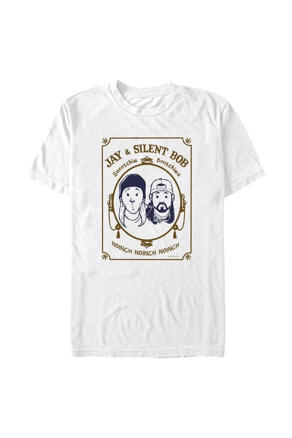Men's Jay and Silent Bob Playing Card Logo Graphic Tee White X Large