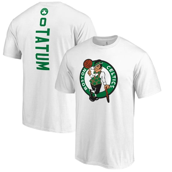 Men's Jayson Tatum White Boston Celtics Backer Name & Number T-Shirt