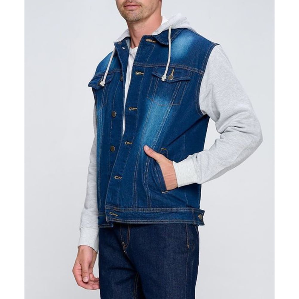 Patrol Jeans Red Label Men's Fleece Hooded Denim Jacket Patrol Jeans Red Label Men's Fleece Hooded Denim Jacket