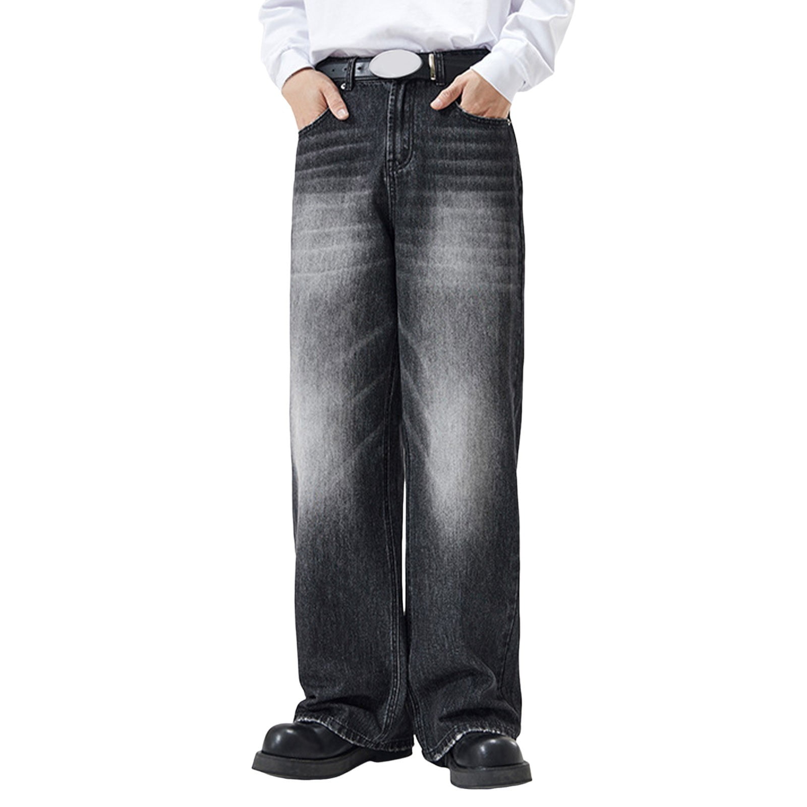 【Deuxieme Classe】Loose Jeans GLAY Denim Loose Goose Detachable Layered Jeans For School Daily