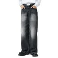 thumbnail image 1 of Men's Jeans Loose Fit Straight Leg Jeans Casual Streetwear Denim Pants with Pockets Men Jeans Pants, 1 of 4